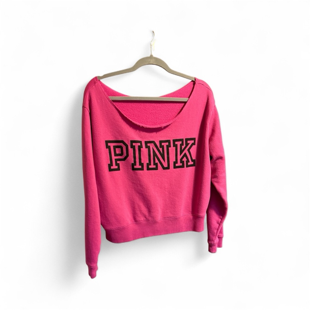 PINK Victoria's Secret Bold Pink Scoop Neck Sweatshirt